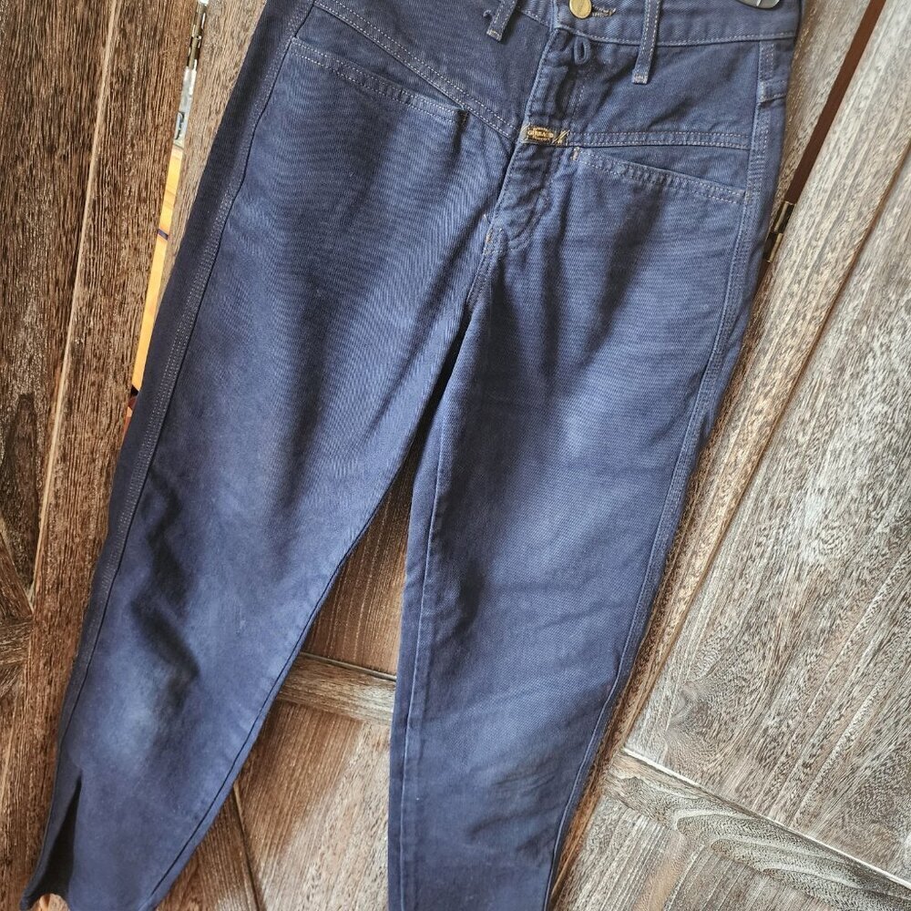 90s Vintage Marithe Francois Girbaud Dark‎ NIGHT Blue Wash Jeans 5/6 DEADSTOCK